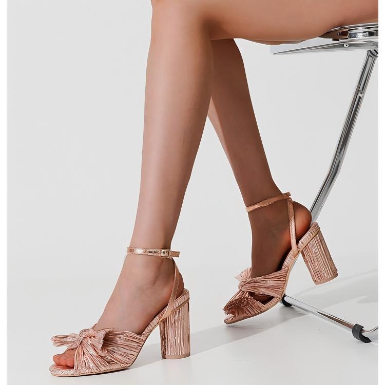 Tuhoomall Comfortable High Heel Sandals for Summer - 5cm Block Heel, Adjustable Buckle, Solid Color - Stylish Casual Footwear