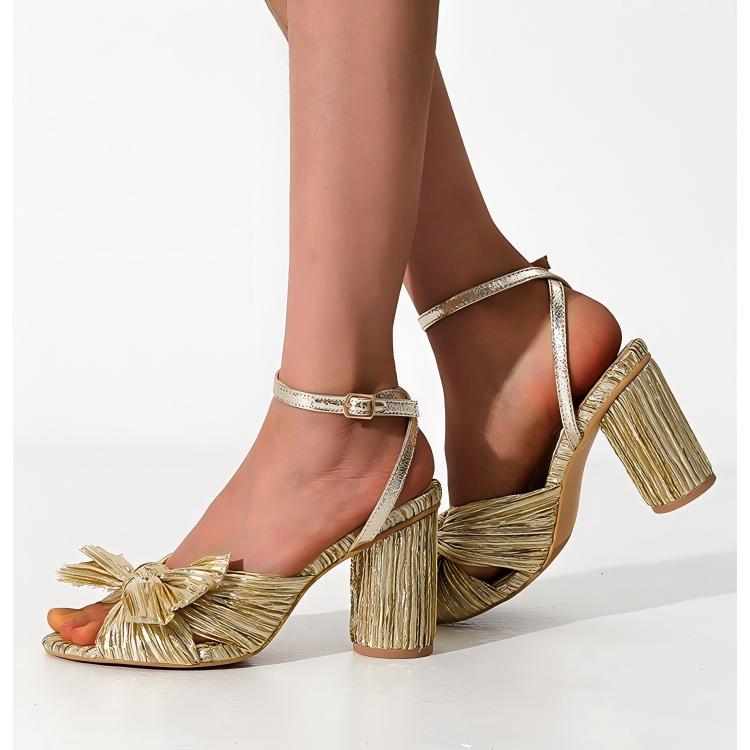 Tuhoomall Comfortable High Heel Sandals for Summer - 5cm Block Heel, Adjustable Buckle, Solid Color - Stylish Casual Footwear