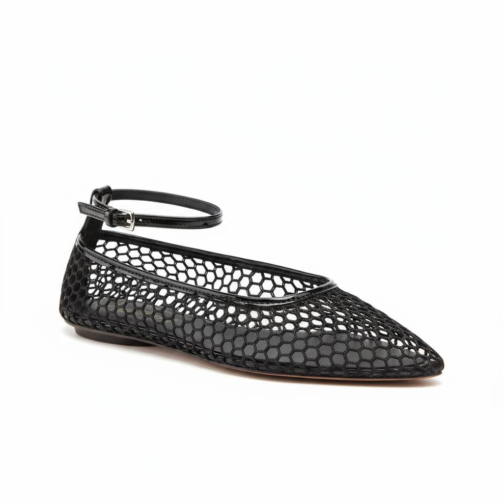 Tuhoomall Woven Flat Sandals for Women - Stylish Pointed Toe Design with Adjustable Buckle for Parties and Performances