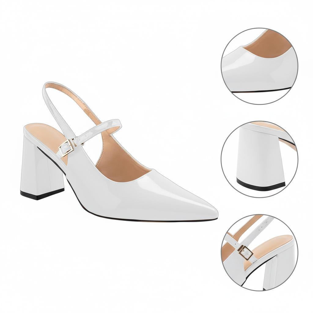 Tuhoomall Fashion Mid-Heel Sandals for Women, Elegant Office Daily Wear, Adjustable Strap, Tapered Toe Design, Comfortable Rubber Sole Tuhoomall