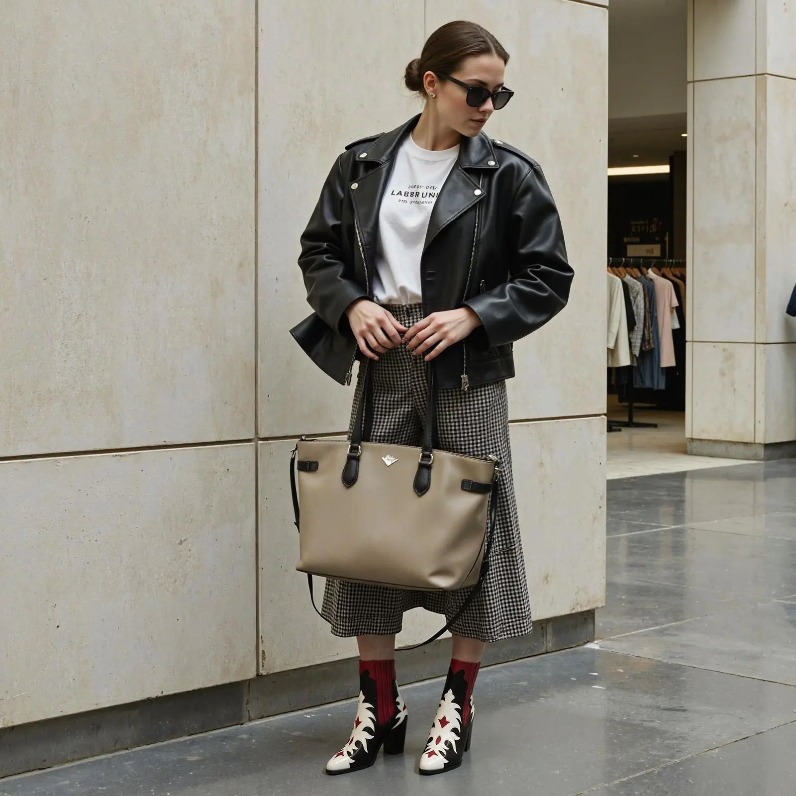 Tuhoomall Fashion Women's Short Boots with Chunky Heel, Pointed Toe, Floral Embroidery, Casual and Business Wear for All Seasons Tuhoomall