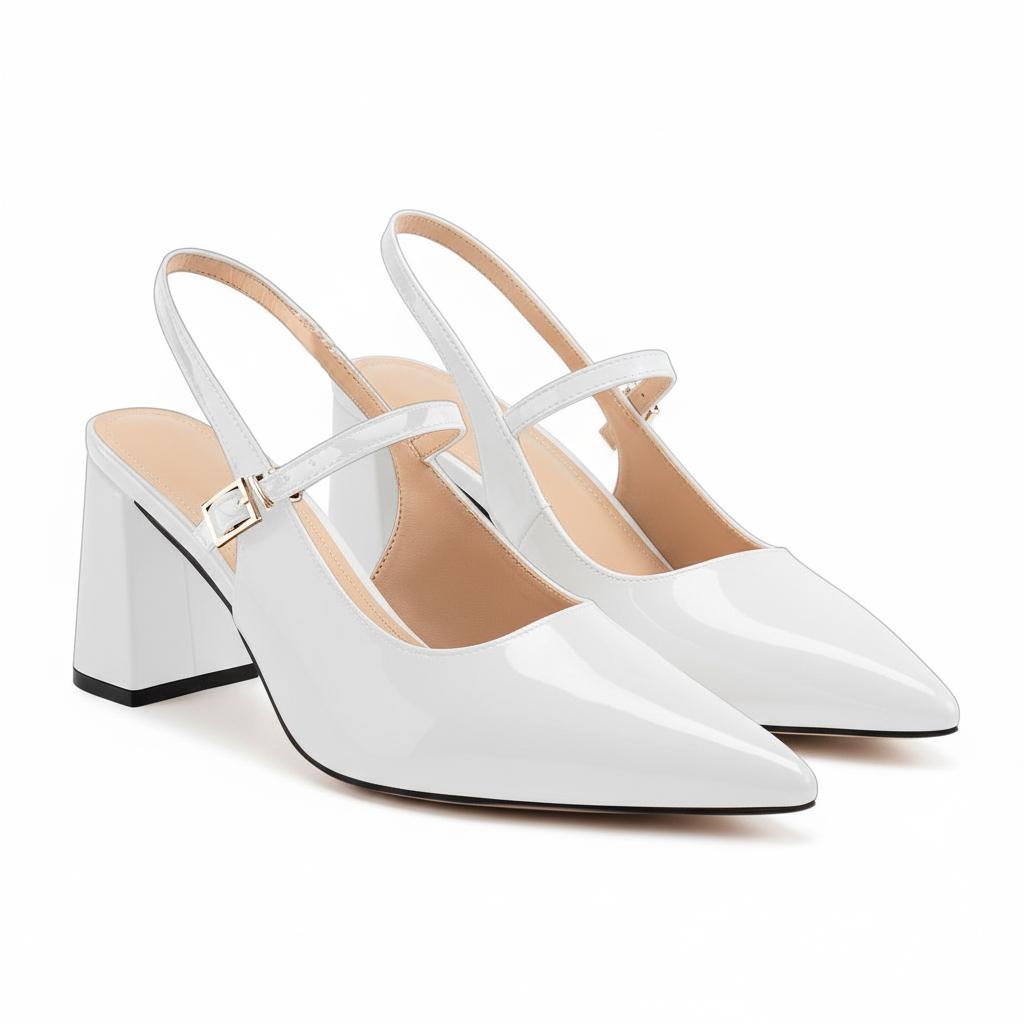 Tuhoomall Fashion Mid-Heel Sandals for Women, Elegant Office Daily Wear, Adjustable Strap, Tapered Toe Design, Comfortable Rubber Sole Tuhoomall