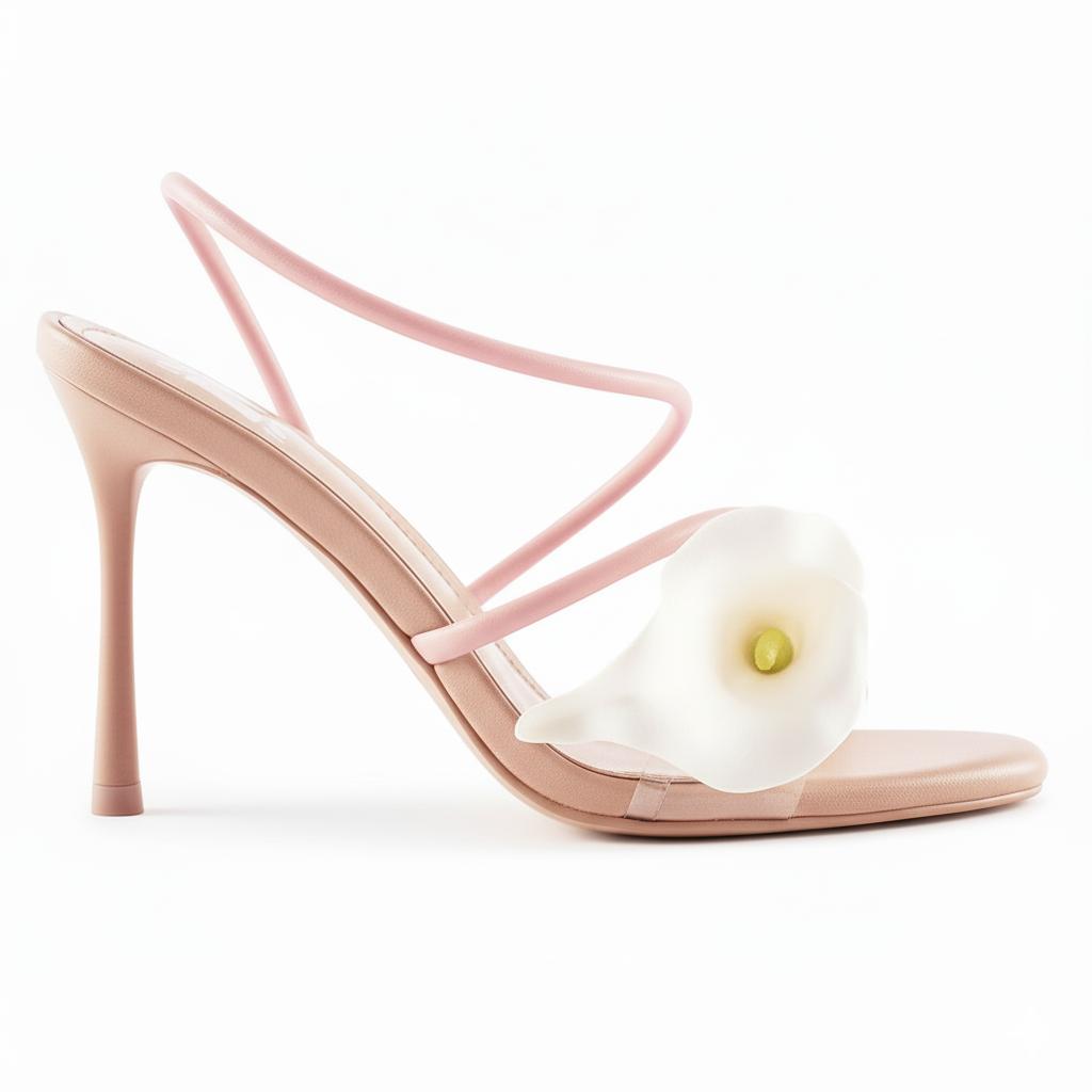 Tuhoomall High Heel Sandals for Women with Floral Design, Elegant Open Toe, Ideal for Parties and Summer Events, 8cm Stiletto Heel Tuhoomall