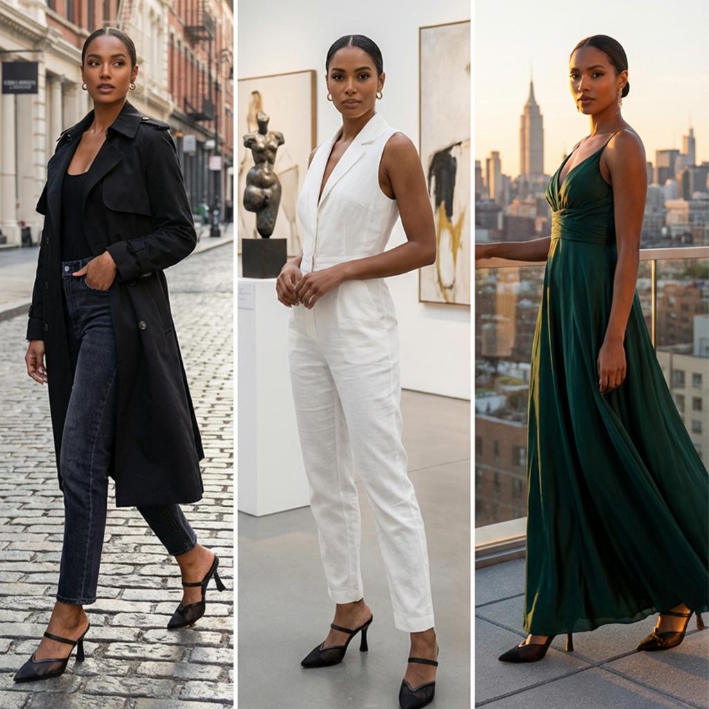 Tuhoomall Fashion High Heel Slip-On Shoes, Pointed Toe, Casual Office Style, Comfortable Suede and Mesh Upper, Rubber Sole, Perfect for Everyday Wear Tuhoomall