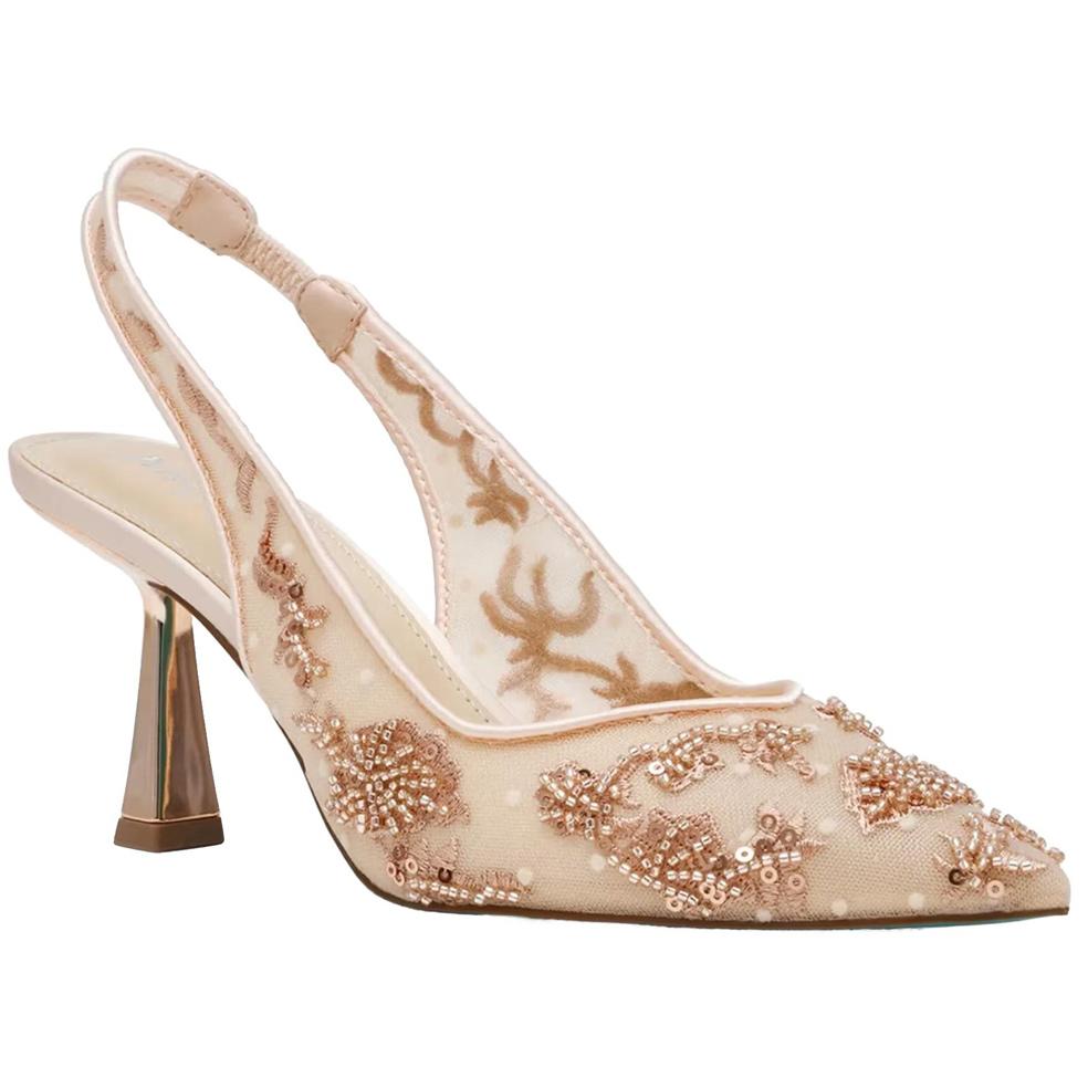 Tuhoomall Stylish Floral High Heels with Beaded Embellishment for Parties, Dancing, and Office Wear Tuhoomall