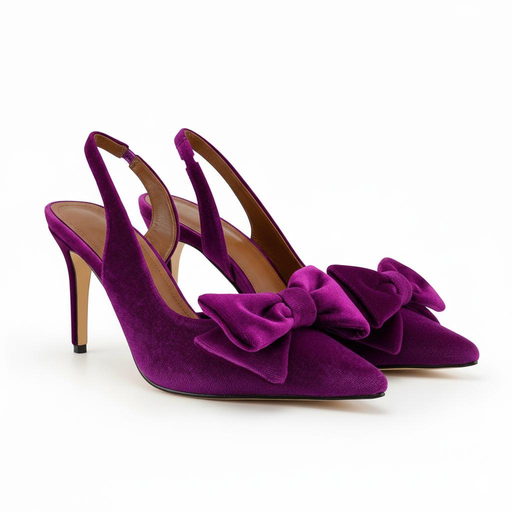 Tuhoomall Stylish High Heel Sandals With Bow, Pointed Toe, Slip-On Design For Parties, Performances, Fashion Casual Wear, 3.1in Stiletto Heel Tuhoomall