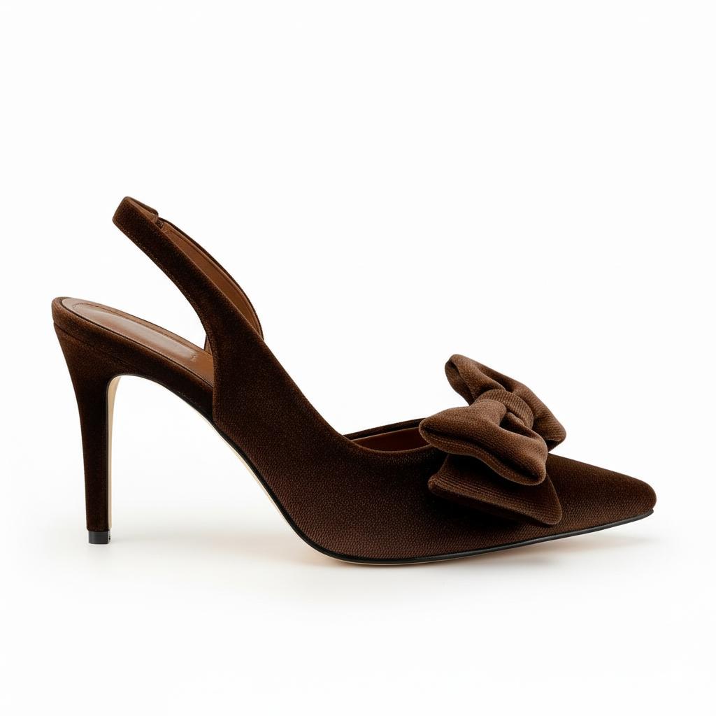 Tuhoomall Stylish High Heel Sandals With Bow, Pointed Toe, Slip-On Design For Parties, Performances, Fashion Casual Wear, 3.1in Stiletto Heel Tuhoomall