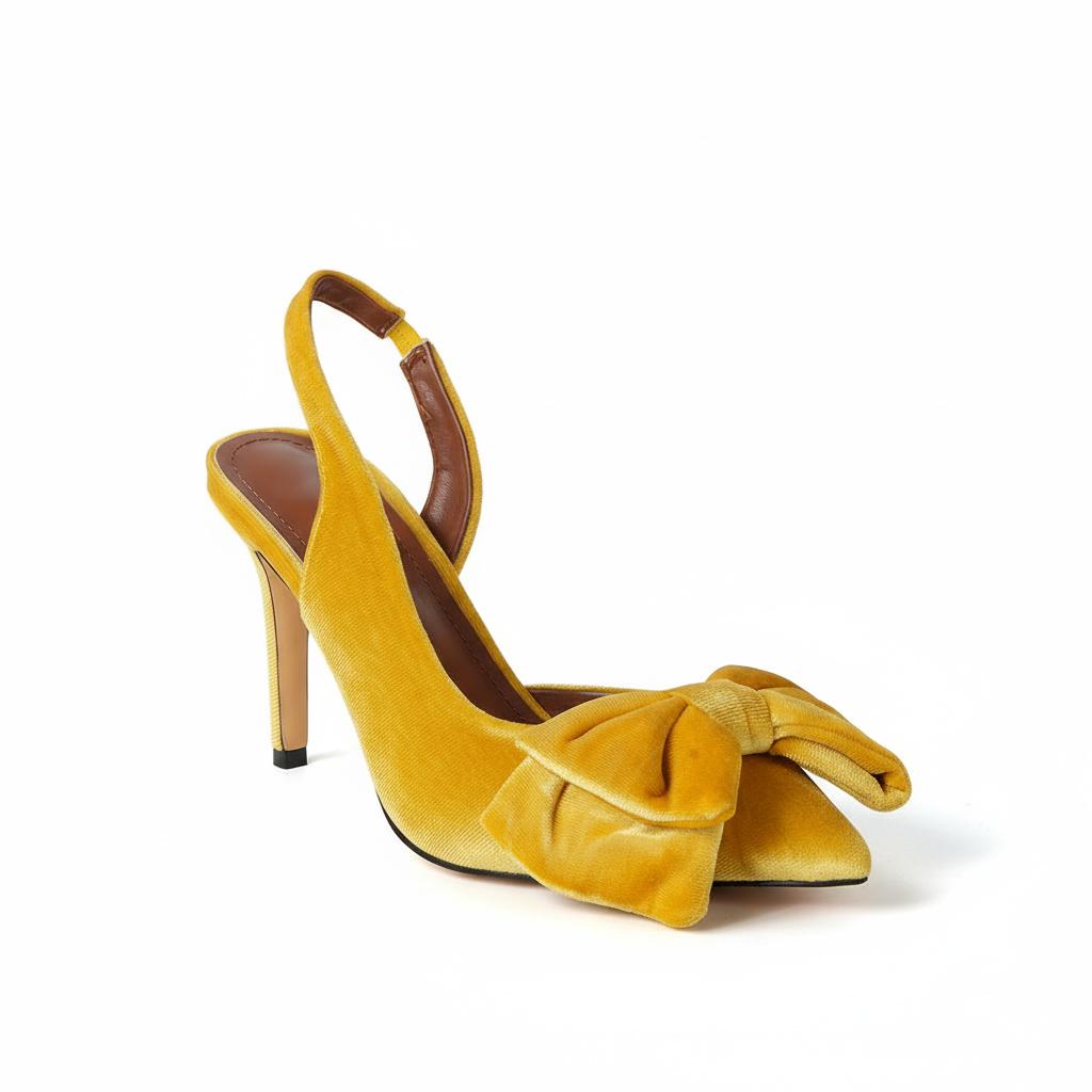 Tuhoomall Stylish High Heel Sandals With Bow, Pointed Toe, Slip-On Design For Parties, Performances, Fashion Casual Wear, 3.1in Stiletto Heel Tuhoomall
