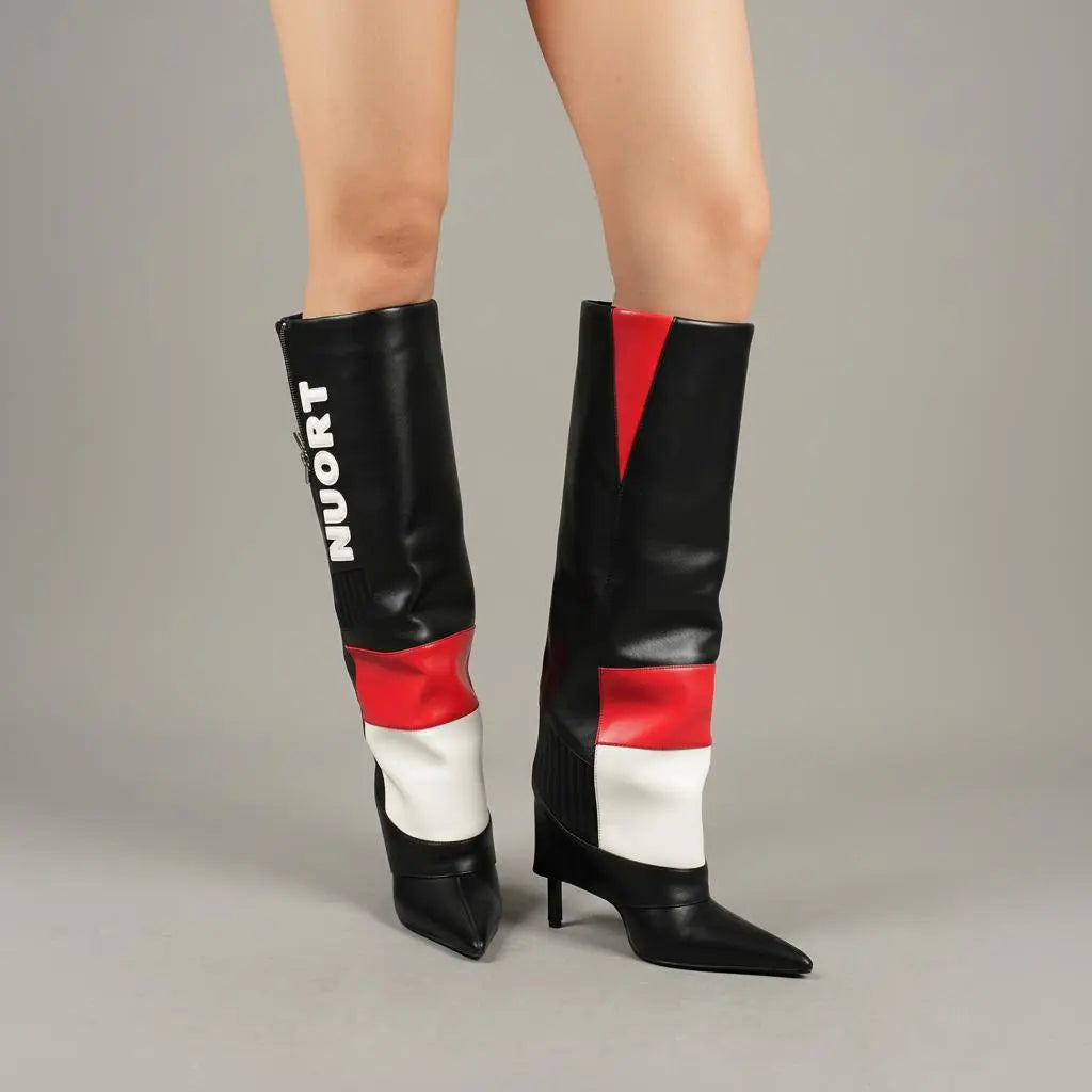 Tuhoomall Over-The-Knee Fashion Boots for Women, High Heels with Chain Detail, Stylish Casual Performance Footwear Tuhoomall