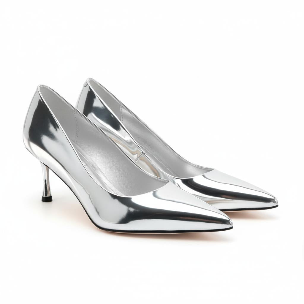 Tuhoomall High Heel Sandals for Women - Elegant Pointed Toe Leather Flats for Office, Parties & Casual Wear - Summer 2-Inch Mid Heel Tuhoomall