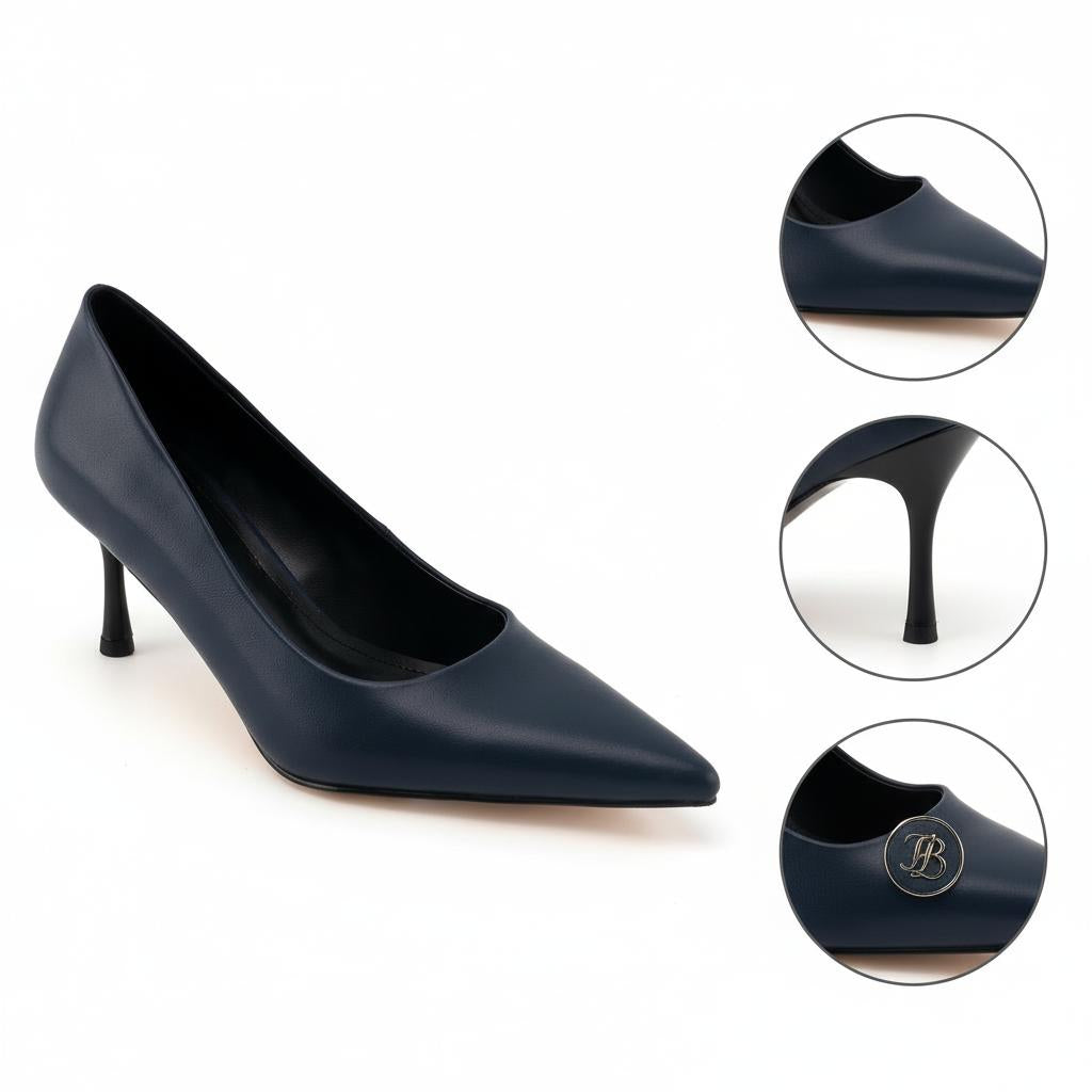 Tuhoomall High Heel Sandals for Women - Elegant Pointed Toe Leather Flats for Office, Parties & Casual Wear - Summer 2-Inch Mid Heel Tuhoomall