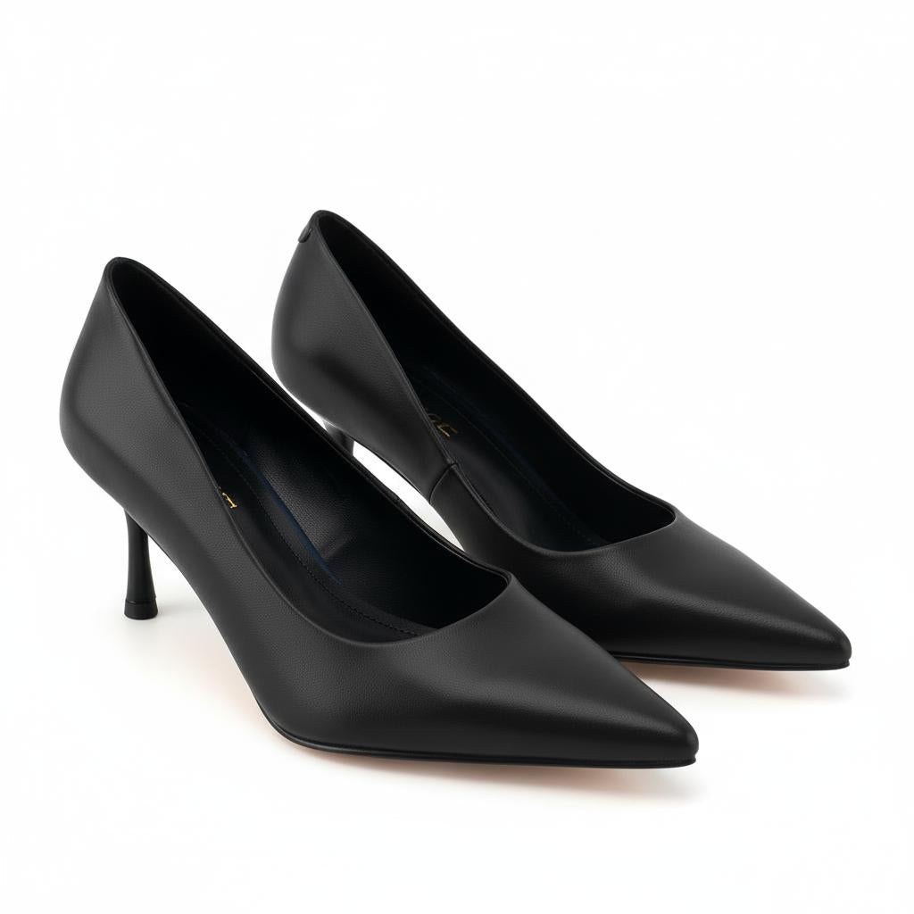 Tuhoomall High Heel Sandals for Women - Elegant Pointed Toe Leather Flats for Office, Parties & Casual Wear - Summer 2-Inch Mid Heel Tuhoomall