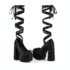 Tuhoomall Waterproof Platform High Heel Sandals with Round Closed Toe for Performances and Evening Events, 17cm Stiletto Heel, Spring Summer Style Tuhoomall