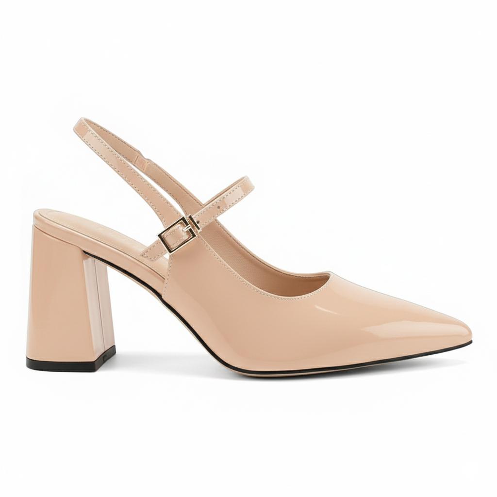 Tuhoomall Fashion Mid-Heel Sandals for Women, Elegant Office Daily Wear, Adjustable Strap, Tapered Toe Design, Comfortable Rubber Sole Tuhoomall