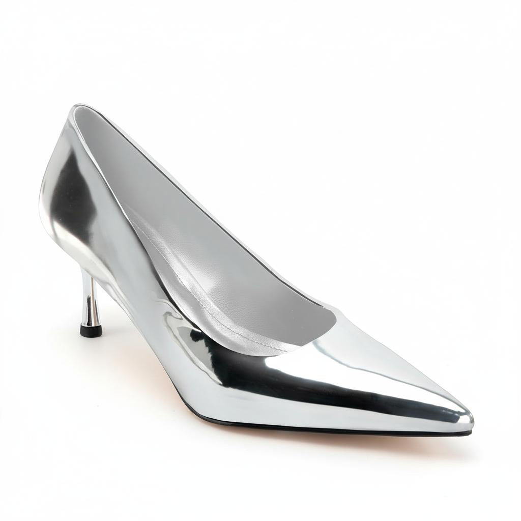 Tuhoomall High Heel Sandals for Women - Elegant Pointed Toe Leather Flats for Office, Parties & Casual Wear - Summer 2-Inch Mid Heel Tuhoomall