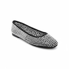 Tuhoomall Comfortable Slip-On Flats for Women - Suede and Denim Upper with Rhinestone Details - Perfect for Fashion Casual, Work, and Parties - Spring/Summer Wear