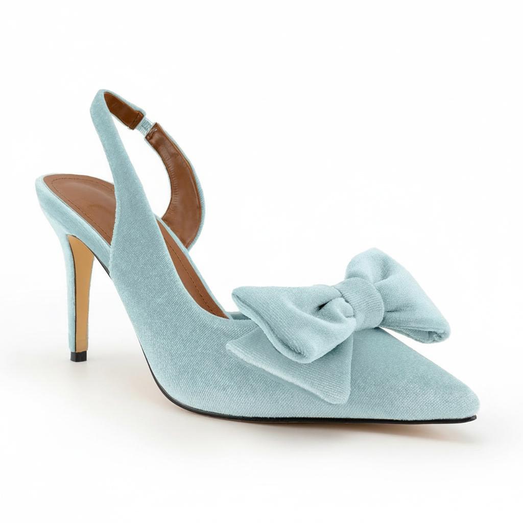 Tuhoomall Stylish High Heel Sandals With Bow, Pointed Toe, Slip-On Design For Parties, Performances, Fashion Casual Wear, 3.1in Stiletto Heel Tuhoomall