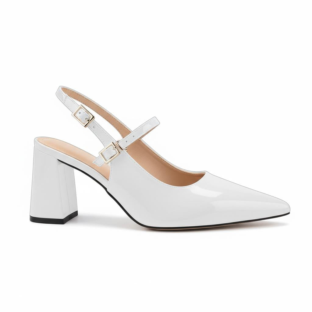 Tuhoomall Fashion Mid-Heel Sandals for Women, Elegant Office Daily Wear, Adjustable Strap, Tapered Toe Design, Comfortable Rubber Sole Tuhoomall