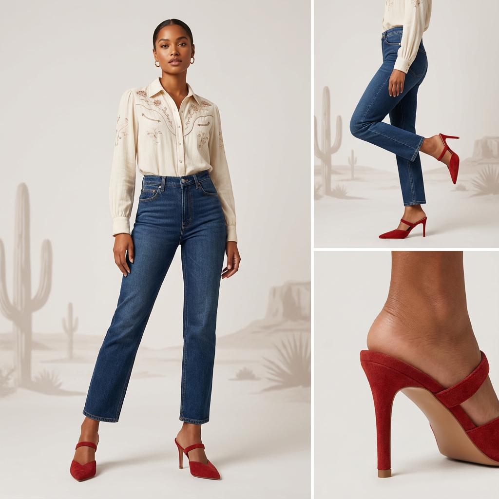 Tuhoomall Fashion High Heel Slip-On Shoes, Pointed Toe, Casual Office Style, Comfortable Suede and Mesh Upper, Rubber Sole, Perfect for Everyday Wear Tuhoomall