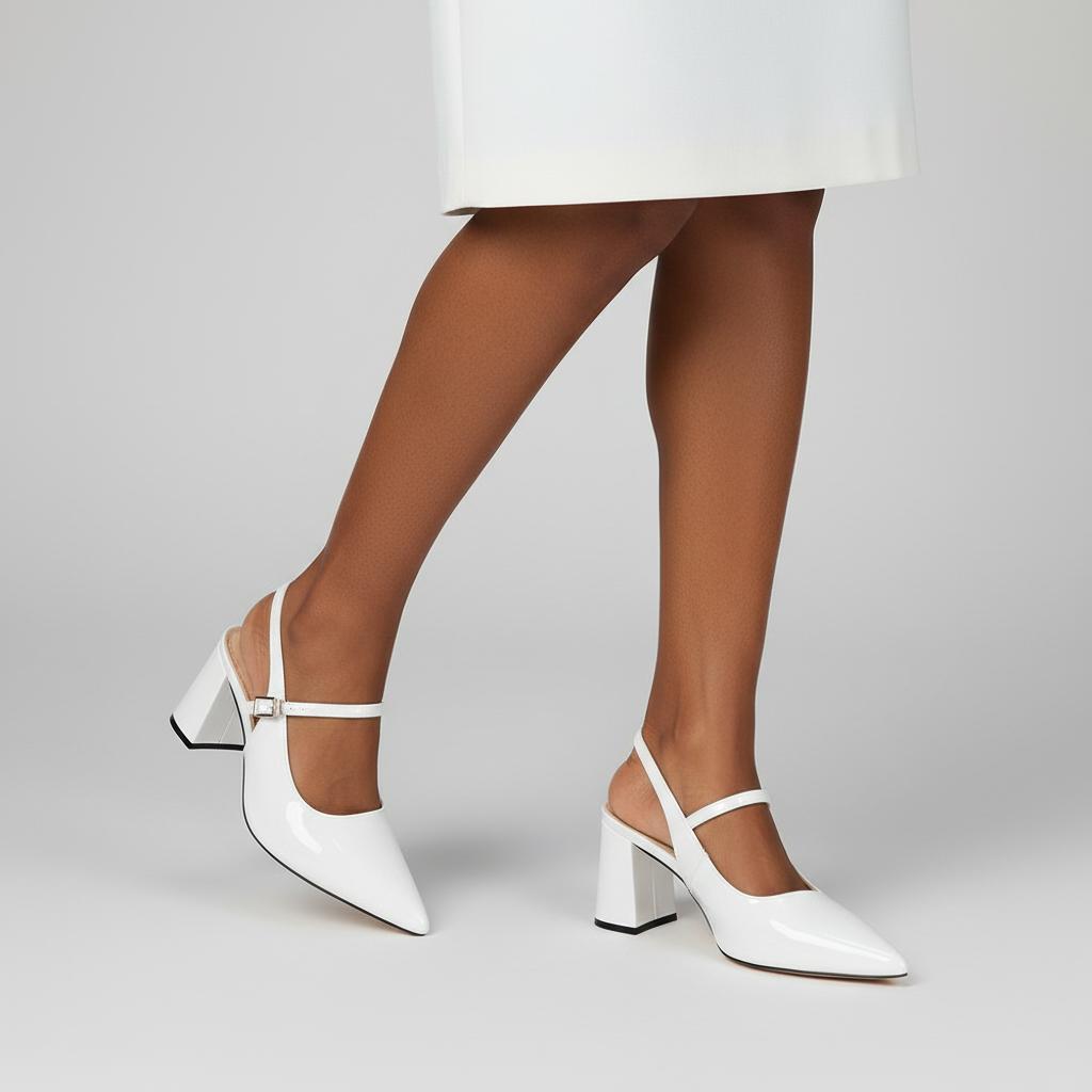 Tuhoomall Fashion Mid-Heel Sandals for Women, Elegant Office Daily Wear, Adjustable Strap, Tapered Toe Design, Comfortable Rubber Sole Tuhoomall