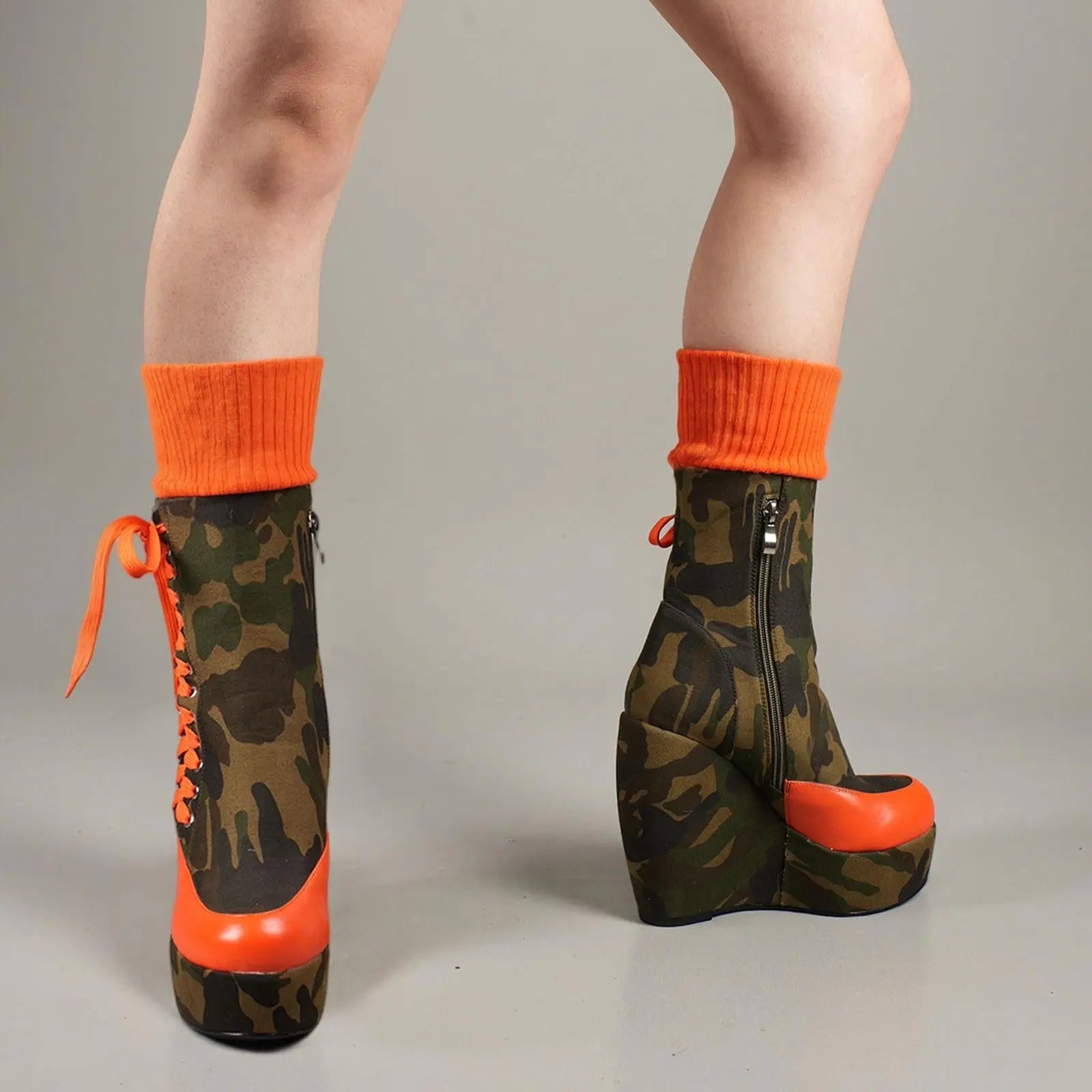 Tuhoomall Platform Ankle Boots for Women, Fashionable Casual Short Boots with Chunky Heels, Suitable for Travel and Parties Tuhoomall