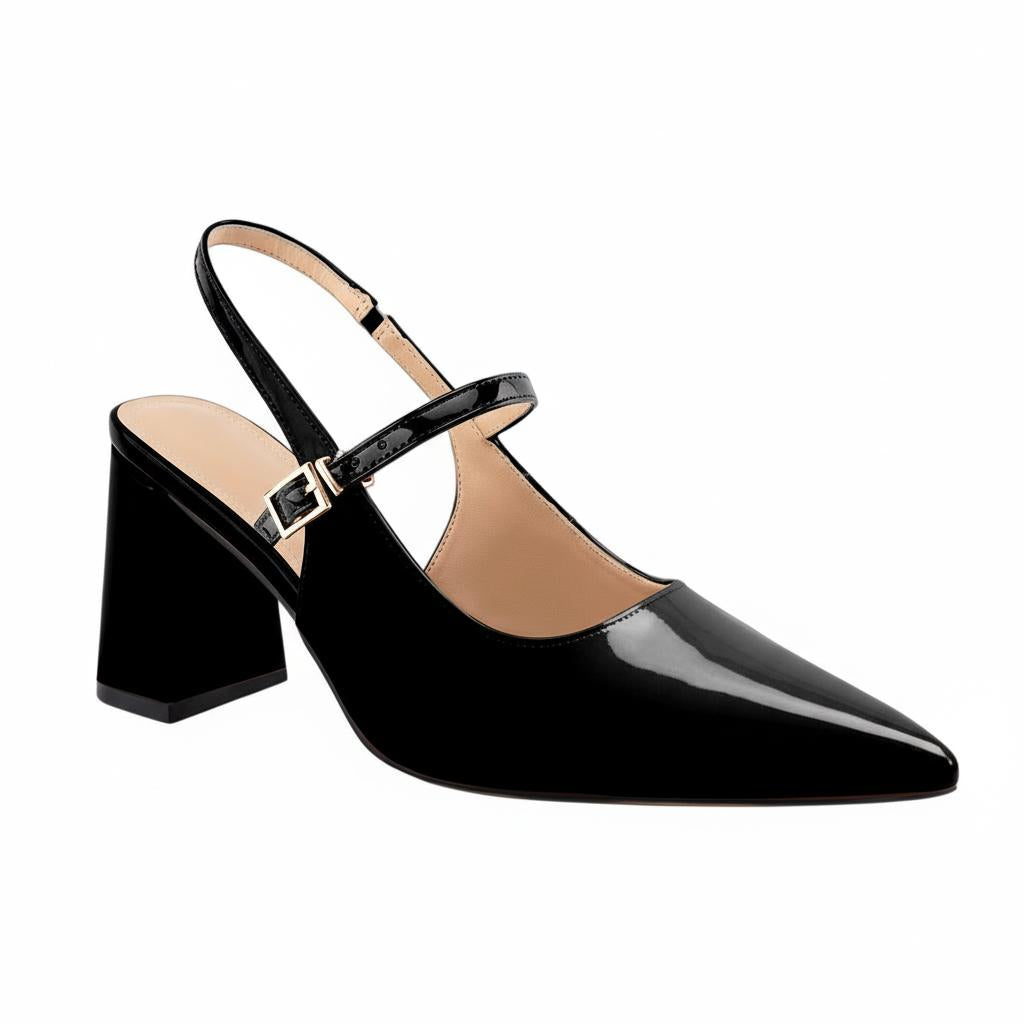 Tuhoomall Fashion Mid-Heel Sandals for Women, Elegant Office Daily Wear, Adjustable Strap, Tapered Toe Design, Comfortable Rubber Sole Tuhoomall