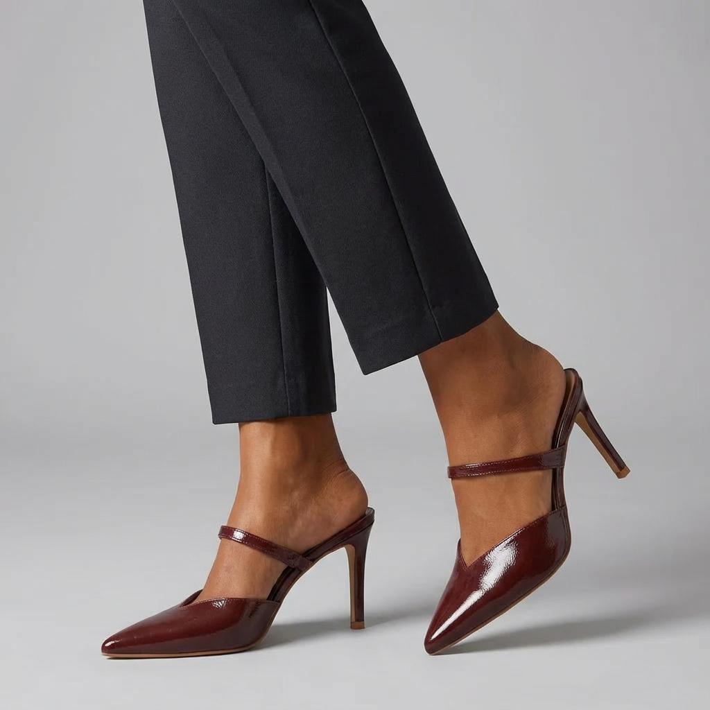 Tuhoomall Fashion High Heel Slip-On Shoes, Pointed Toe, Casual Office Style, Comfortable Suede and Mesh Upper, Rubber Sole, Perfect for Everyday Wear Tuhoomall