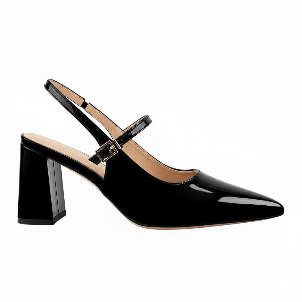 Tuhoomall Fashion Mid-Heel Sandals for Women, Elegant Office Daily Wear, Adjustable Strap, Tapered Toe Design, Comfortable Rubber Sole Tuhoomall
