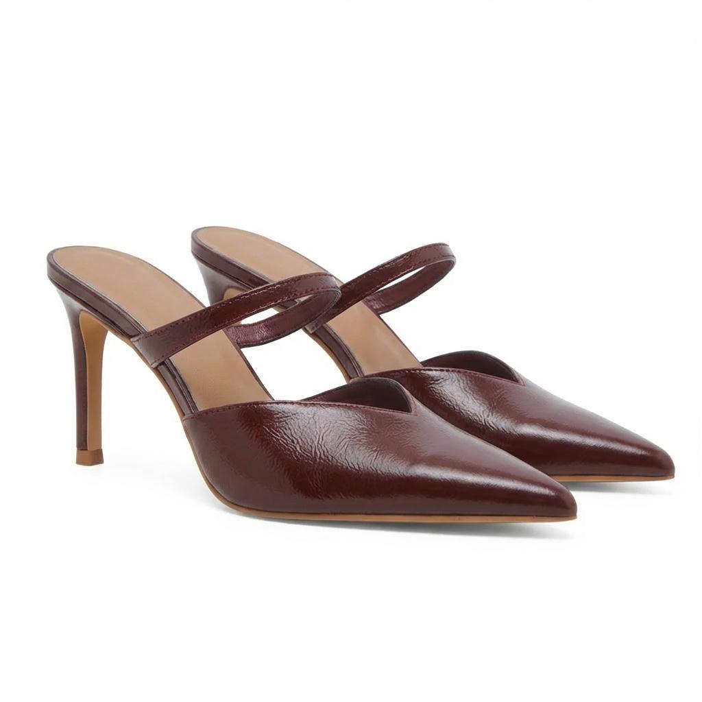 Tuhoomall Fashion High Heel Slip-On Shoes, Pointed Toe, Casual Office Style, Comfortable Suede and Mesh Upper, Rubber Sole, Perfect for Everyday Wear Tuhoomall