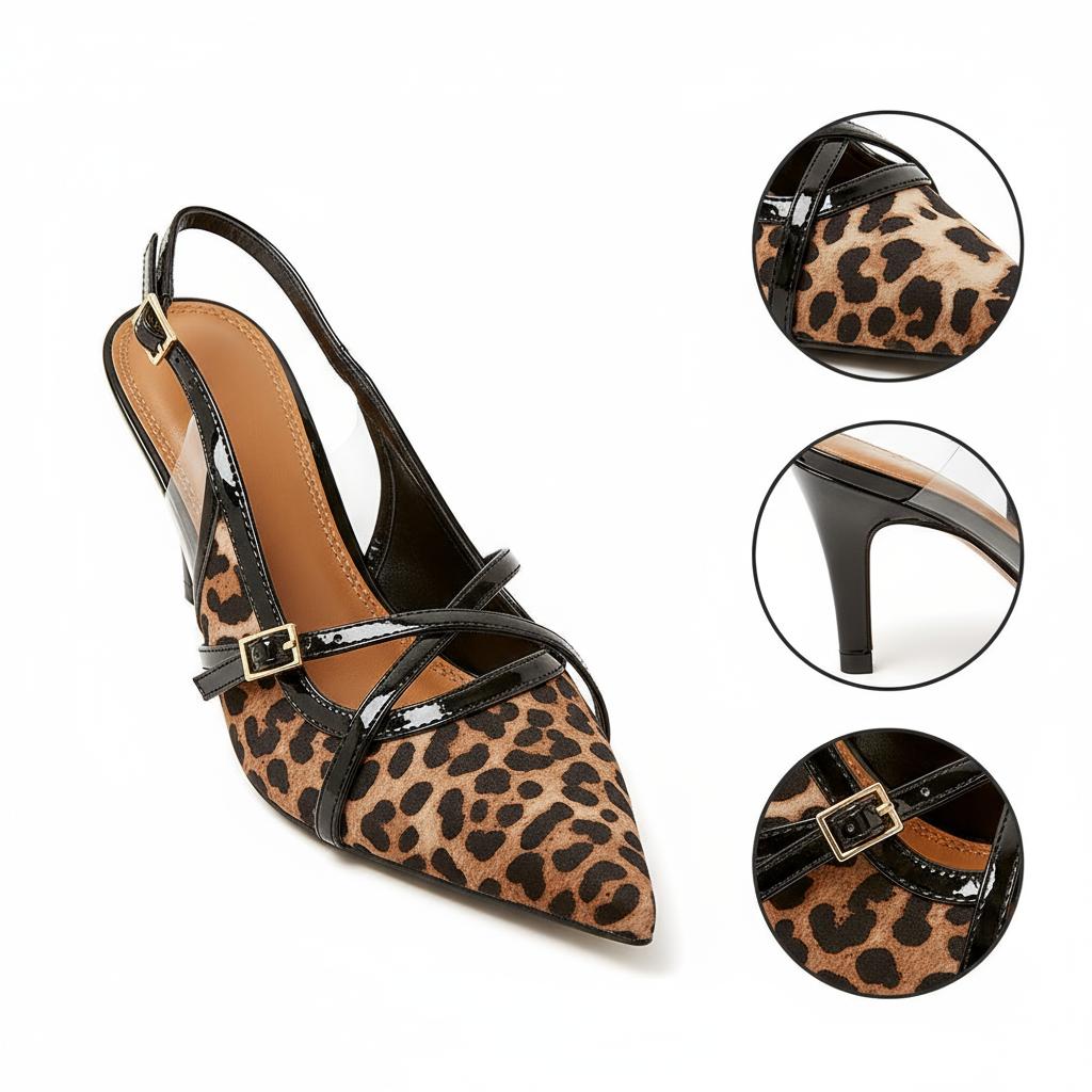 Tuhoomall Comfortable High Heel Pumps with Pointed Toe and Cat Heel, Stylish Mesh Design for Fashionable Everyday Wear Tuhoomall