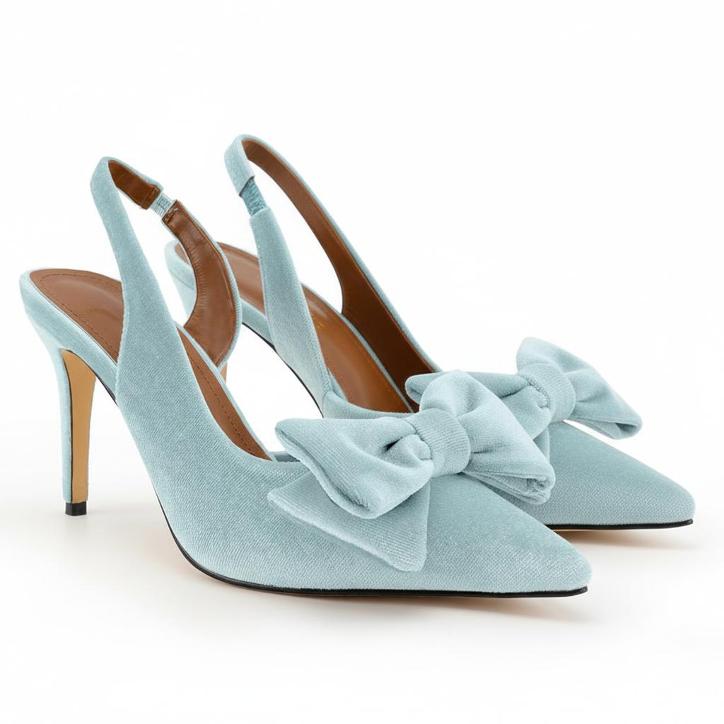 Tuhoomall Stylish High Heel Sandals With Bow, Pointed Toe, Slip-On Design For Parties, Performances, Fashion Casual Wear, 3.1in Stiletto Heel Tuhoomall