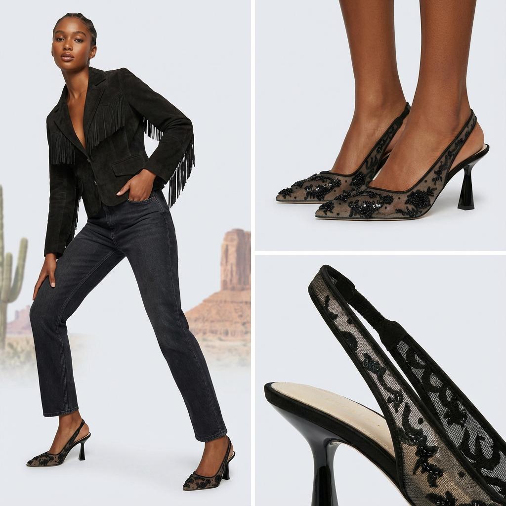 Tuhoomall Stylish Floral High Heels with Beaded Embellishment for Parties, Dancing, and Office Wear Tuhoomall