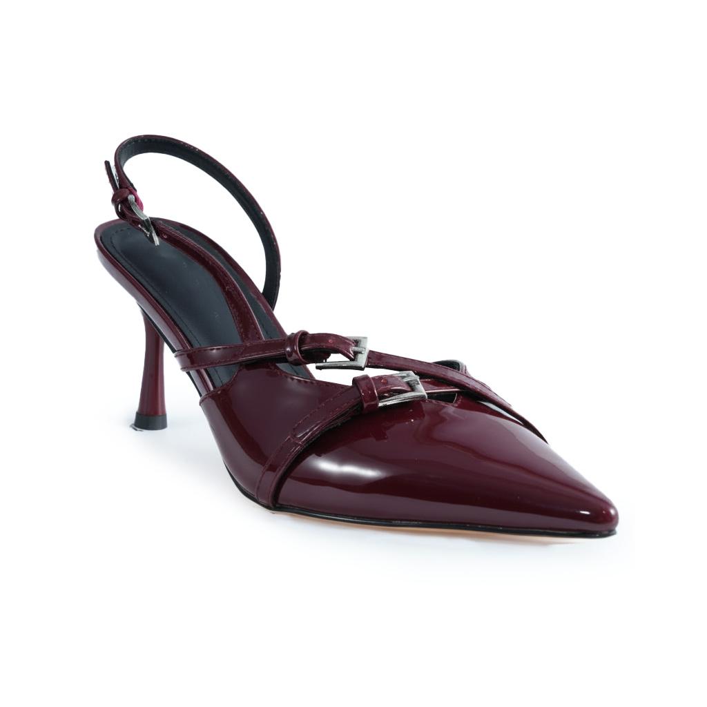 Tuhoomall High Heel Sandals for Women, Stylish Pointed Toe Low Heel, Double Buckle Open Back Design for Casual and Formal Occasions Tuhoomall
