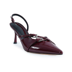 Tuhoomall High Heel Sandals for Women, Stylish Pointed Toe Low Heel, Double Buckle Open Back Design for Casual and Formal Occasions Tuhoomall