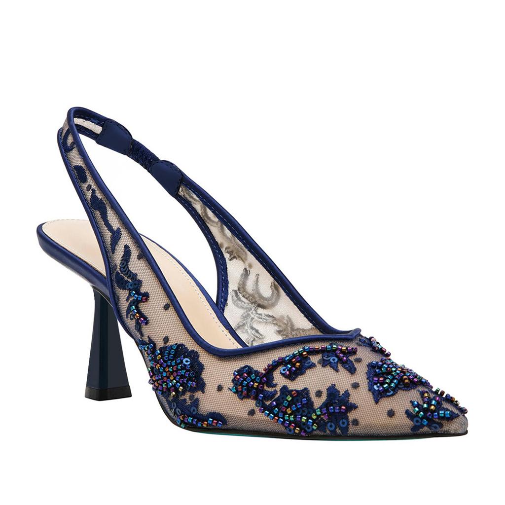 Tuhoomall Stylish Floral High Heels with Beaded Embellishment for Parties, Dancing, and Office Wear Tuhoomall