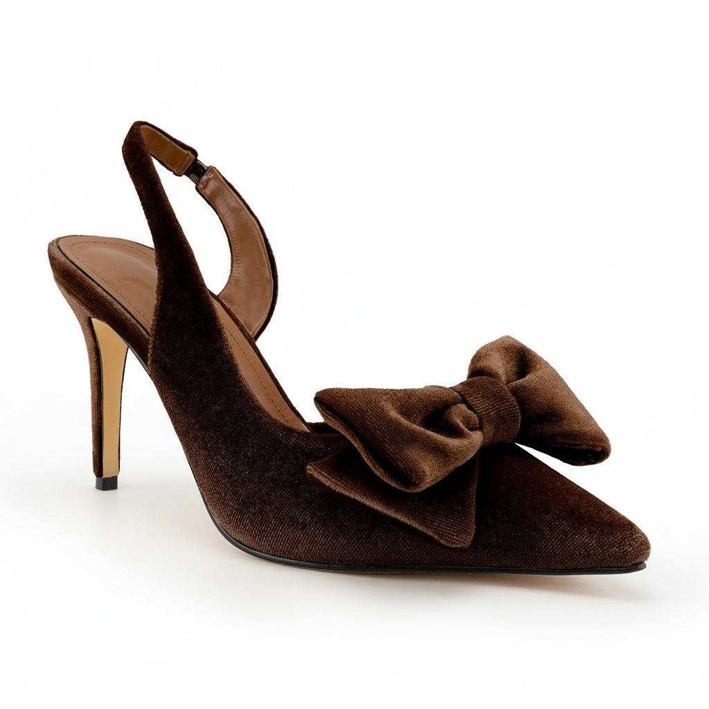 Tuhoomall Stylish High Heel Sandals With Bow, Pointed Toe, Slip-On Design For Parties, Performances, Fashion Casual Wear, 3.1in Stiletto Heel Tuhoomall