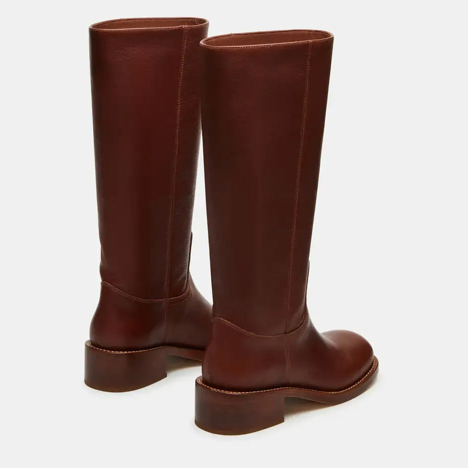Tuhoomall Fashion Casual Boots for Women, Mid-Calf Length, Solid Color, Round Toe, Chunky Heel, Slip-On, Ideal for Work and Leisure, 5.4cm Block Heels