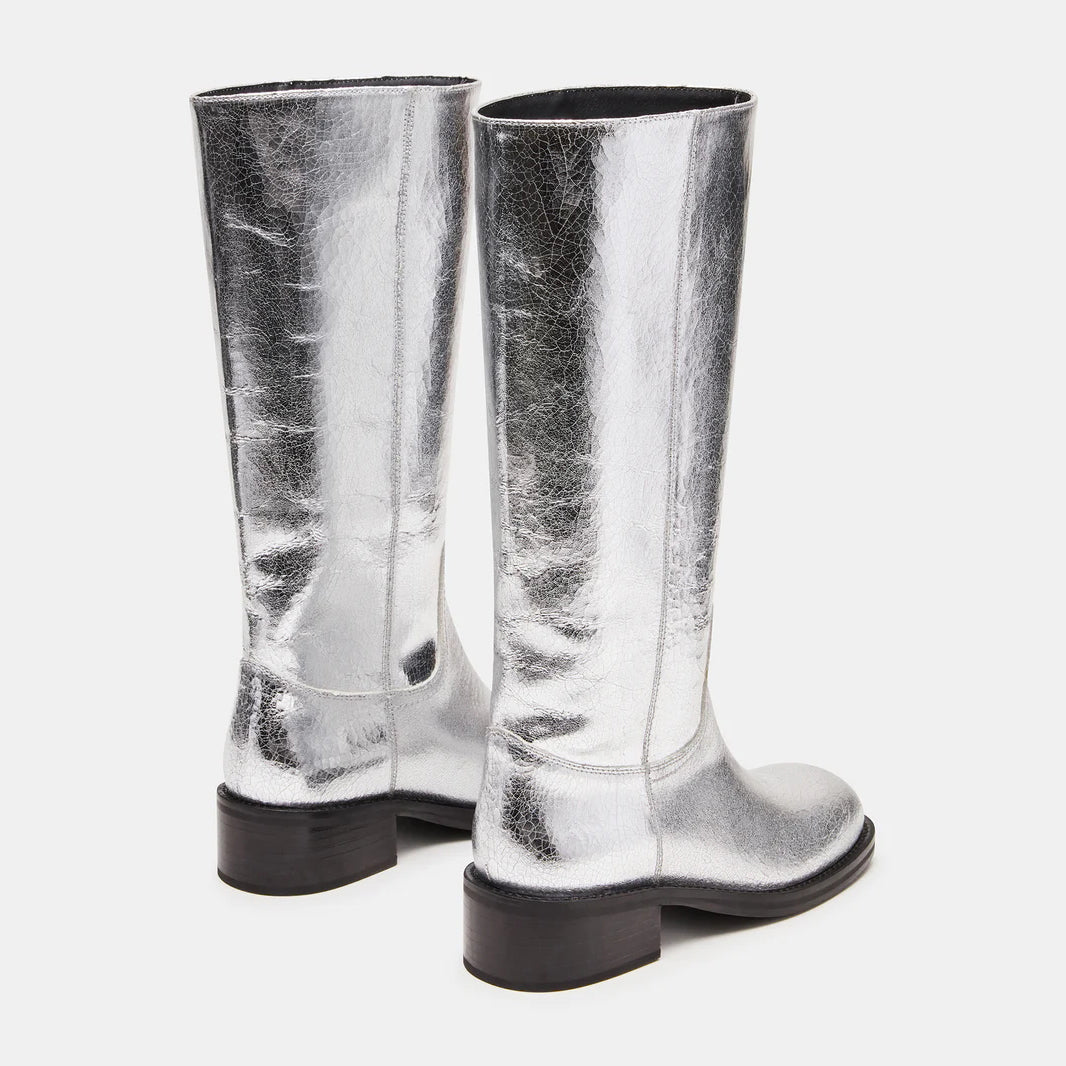 Tuhoomall Fashion Casual Boots for Women, Mid-Calf Length, Solid Color, Round Toe, Chunky Heel, Slip-On, Ideal for Work and Leisure, 5.4cm Block Heels